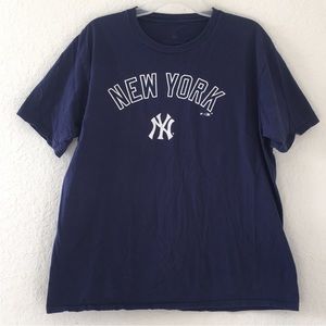 ✅Men New York Fanatics Navy Blue Shirt Size L